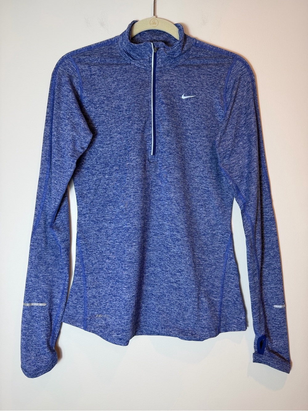 Nike Dri-FIT Element 1/2 Zip Pullover Heather Blue Women's Small Running Top